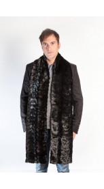 Black mink fur stole scarf - unisex
